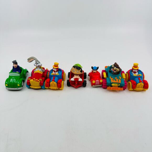 Vintage 1980’-90’s McDonald's Happy Meal Toys Mini Vehicles Characters 7 Pcs Set - Picture 1 of 6
